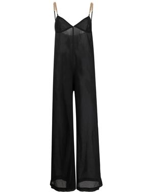 Stella McCartney Semi-Sheer Sleeveless Jumpsuit - Black