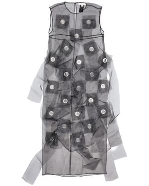 MERYLL ROGGE Eyelet Fringed Dress - Gray