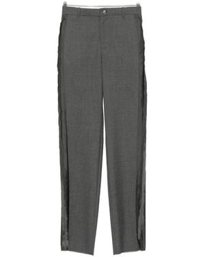 SONIA CARRASCO Frayed Side-Stripe Straight-Leg Trousers - Grey