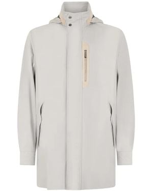 Moorer Zip Collar Coat - White