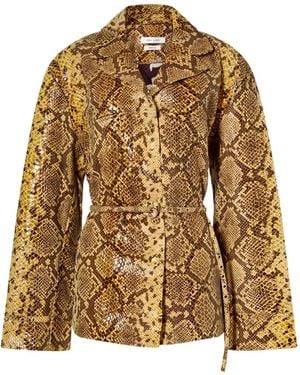 Saks Potts Lisbet Snakeskin Belted Jacket - Metallic