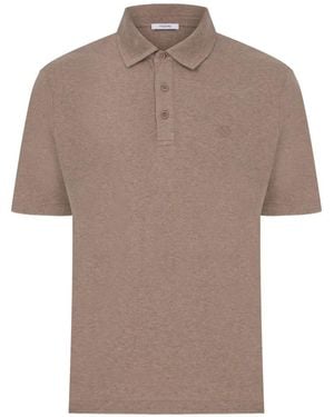 MEGUSTA Melange Piquet Polo Shirt - Grey