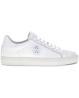 Roberto Cavalli Sneakers Mit Logo-Prägung - Weiß