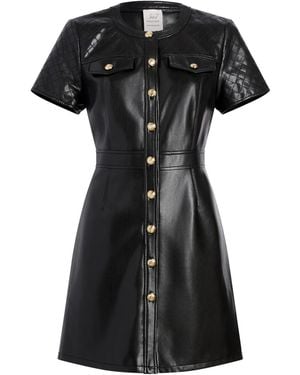 Cinq À Sept Layla Quilted Buttoned Mini Dress - Black