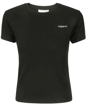 Coperni Organic Cotton Rhinestone Logo T-Shirt - Black