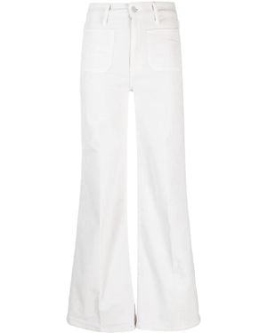 Mother Flared Cotton Pants - White