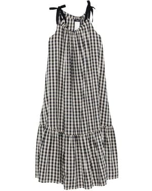 Weekend by Maxmara Gingham-Check Tiered Dress - White