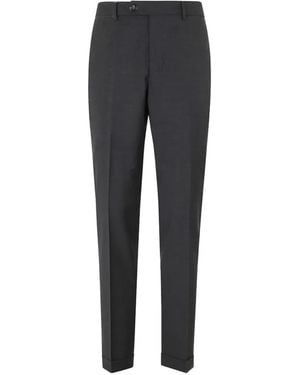 Berwich Pressed-Crease Turned-Up Trousers - Grey