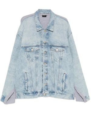 Balenciaga Logo-Denim Denim Jacket - Blue