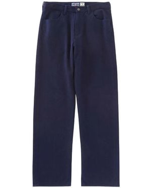 Blue Blue Japan Straight-Leg Cotton Trousers - Blue