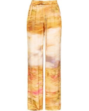 Pinko アブストラクトパターン パンツ - メタリック
