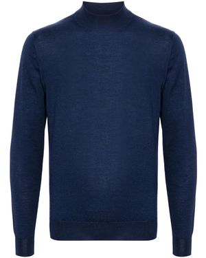 Fedeli Mock Neck Jumper - Blue