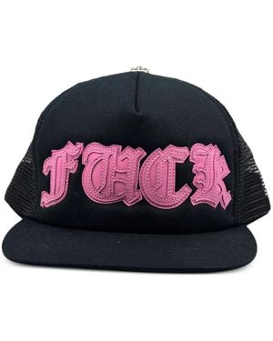 Chrome Hearts Leather-Patch Trucker Cap - Black