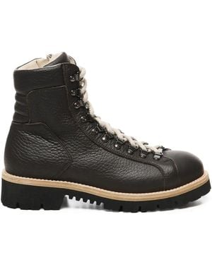 Eleventy Schnürstiefel aus Leder - Schwarz