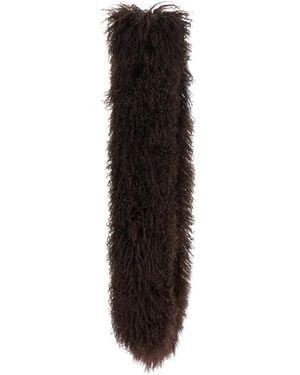 Yves Salomon Mongolian Shearling Scarf - Black