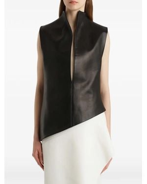 KHAITE Von High-Neck Asymmetric Top - Black