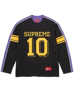 Supreme Long-Sleeve Football T-Shirt - Blue