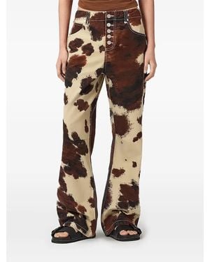 AllSaints Taya Buttoned Cow-Print Jeans - Natural