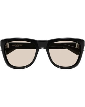 Saint Laurent Sonnenbrille Mit Logo-Print - Schwarz