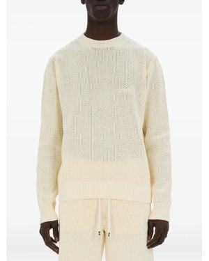 Amiri Waffle-Knit Crew-Neck Sweater - Natural
