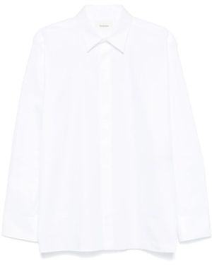 Saint Laurent Gestreept Overhemd Met Jacquard - Wit