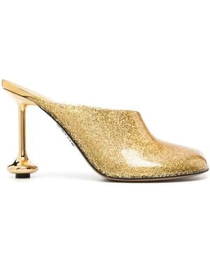 Loewe 105Mm Toy Transparent Mules - Metallic