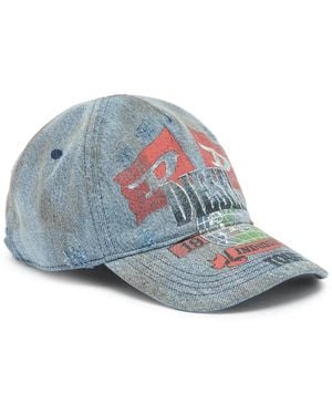 DIESEL Casquette En Jean À Imprimé Concert - Blue