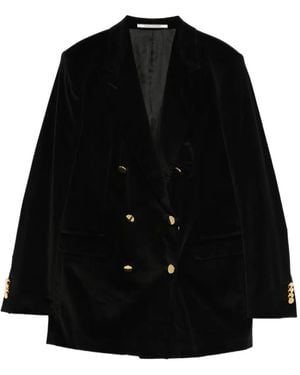 Tagliatore Double-Breasted Velvet Blazer - Black