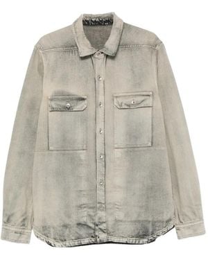 Rick Owens Faded Denim Jacket - Gray