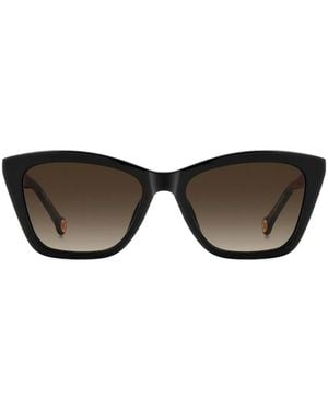Carolina Herrera Logo-Plaque Cat-Eye Sunglasses - Black