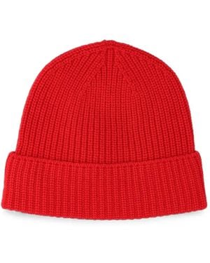 Bompard Ribbed-Knit Cashmere Beanie Hat - Red