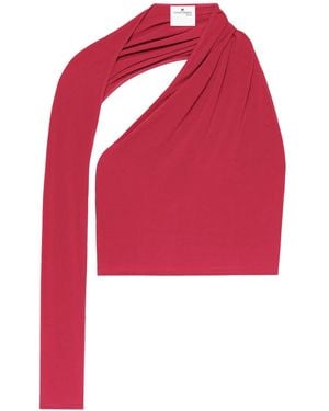 Courreges Slash Asymmetric Cropped Top - Red
