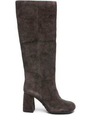 Ash 90Mm Eliah Block-Heel Knee-High Boots - Black