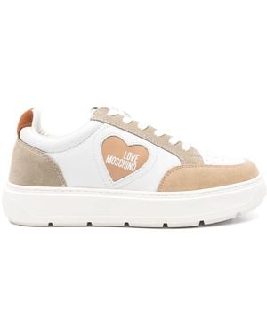 Love Moschino Logo-Print Trainers - White