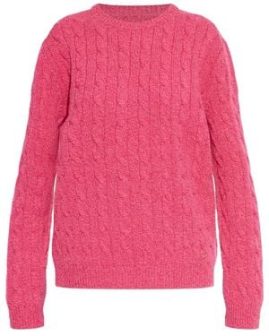 Valentino Garavani Cable-Knit Wool Jumper - Pink