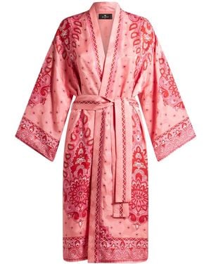 Etro Paisley-Print Robe Jacket - Red