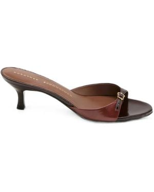 Dorothee Schumacher Crackle Shine Buckle-Detail Heeled Sandals - Brown