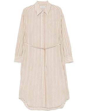 Scotch & Soda Striped Midi Dress - Natural