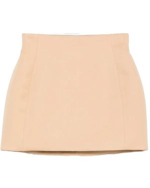Wardrobe NYC Sculpted Mini Skirt - Natural