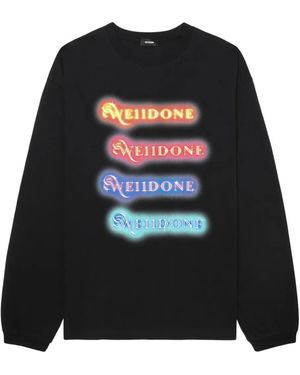 we11done T-Shirt A Maniche Lunghe Con Logo - Nero