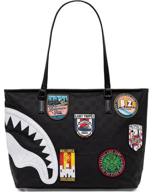 Sprayground Shark-Tooth Perforated Tote Bag - Black