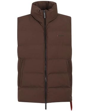 AFTER LABEL Quilted Zip-Up Gilet - Brown