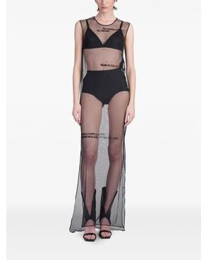 Ann Demeulemeester Transparentes Kleid - Schwarz