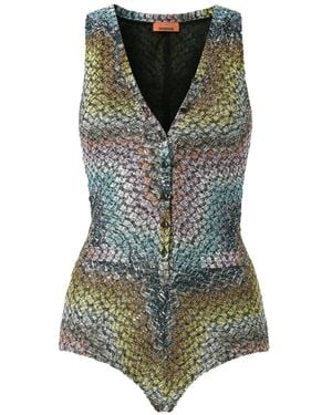 Missoni V-Neck Swimsuit - Green