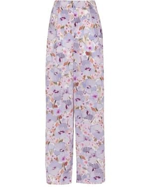 Balmain Poppy Flower Trousers - Purple