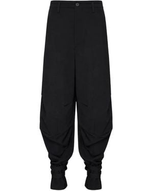 Yohji Yamamoto Pantalon Cargo À Empiècements Aux Genoux - Black