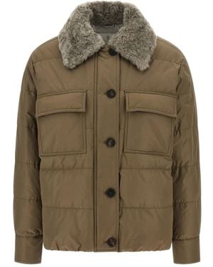 Brunello Cucinelli キルティング パデッドコート - グリーン