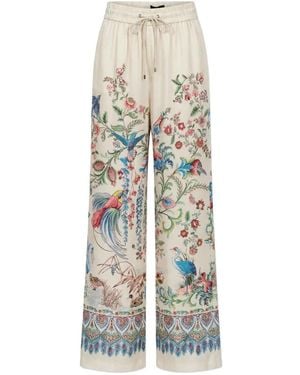 Etro Wide Leg Printed Trousers - White