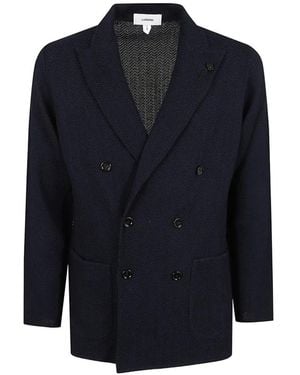 Lardini Double-Breasted Cotton Blazer - Blue