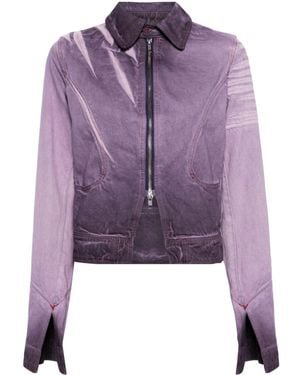 MASHA POPOVA Classic-Collar Denim Jacket - Purple